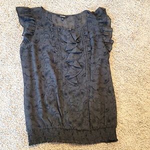 EXPRESS Printed sheer blouse